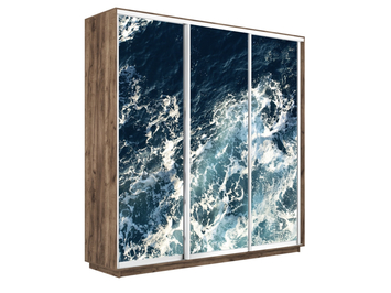 Шкаф-купе Экспресс Люкс 3-х дверный (Фото №1015 Морские волны)