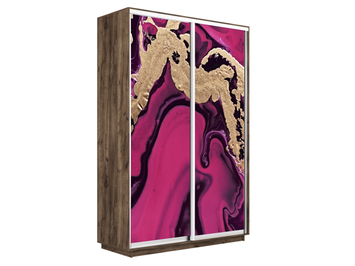 Шкаф-купе Экспресс Люкс 2-х дверный (Фото №1005 Абстракция розовая)