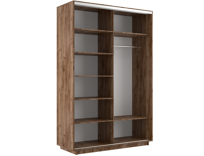 Шкаф-купе Экспресс Люкс 2-х дверный (Фото №1008 Ночная магистраль), Дуб табачный