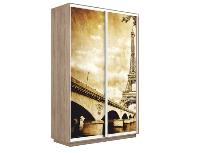 Шкаф-купе Экспресс 2-х дверный (Фото №1024 Париж), Сонома