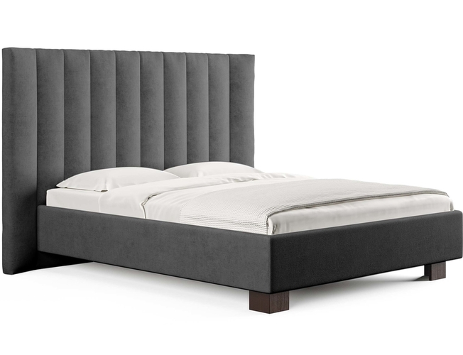 Кровать Barbara, микровелюр серый