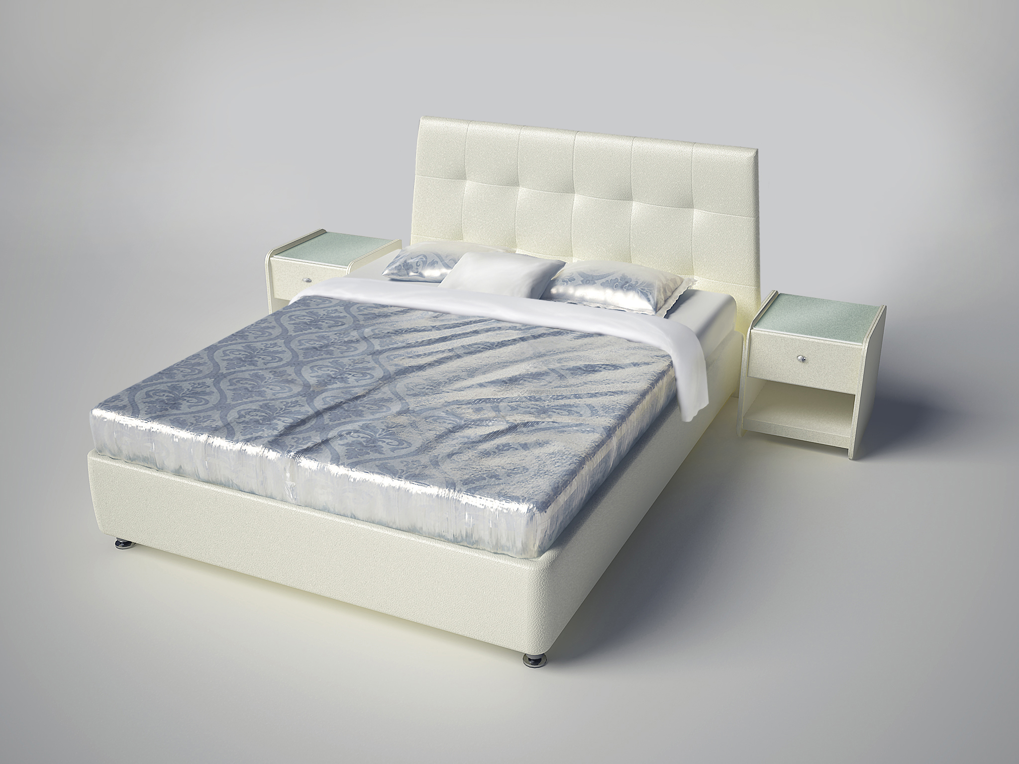 Белая кровать Amelia с подъемным механизмом 